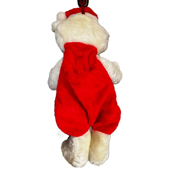 Vintage Rennoc Plush White Cream Teddy Bear Christmas Stocking Hang N Stuff Rare - Picture 8 of 16